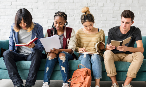 Teens reading and writing