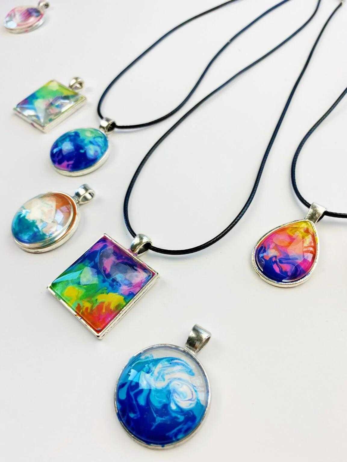 Melted crayon art jewelry