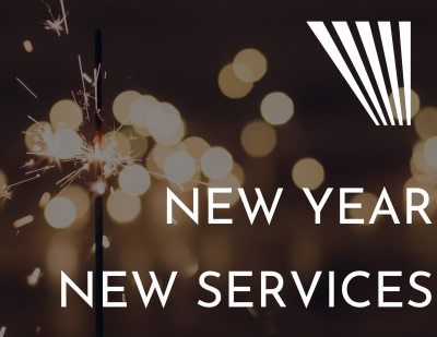 Graphic that reads "New Year New Services"