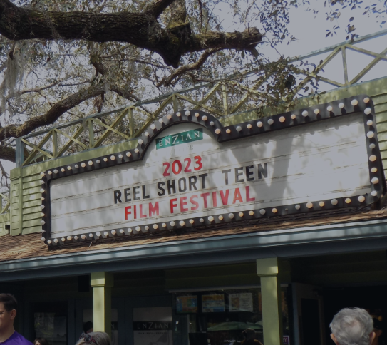 Marquee sign that reads 2023 REEL Short Teen Film Festival