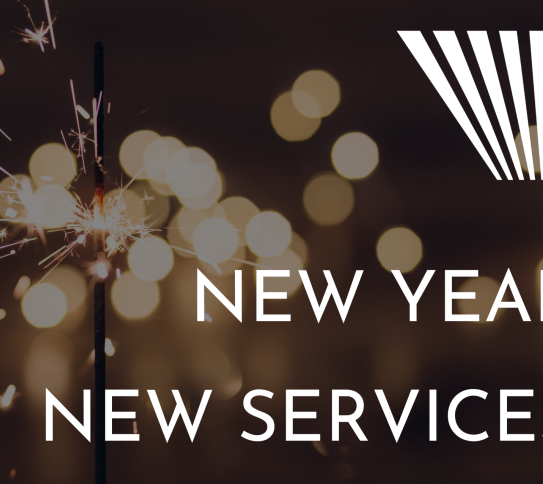Graphic that reads "New Year New Services"